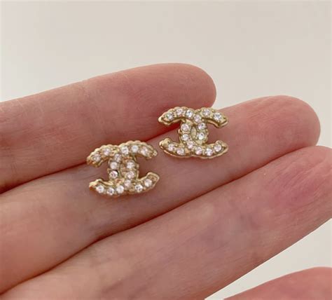 chanel mini crystal earrings|Chanel Earrings for Sale .